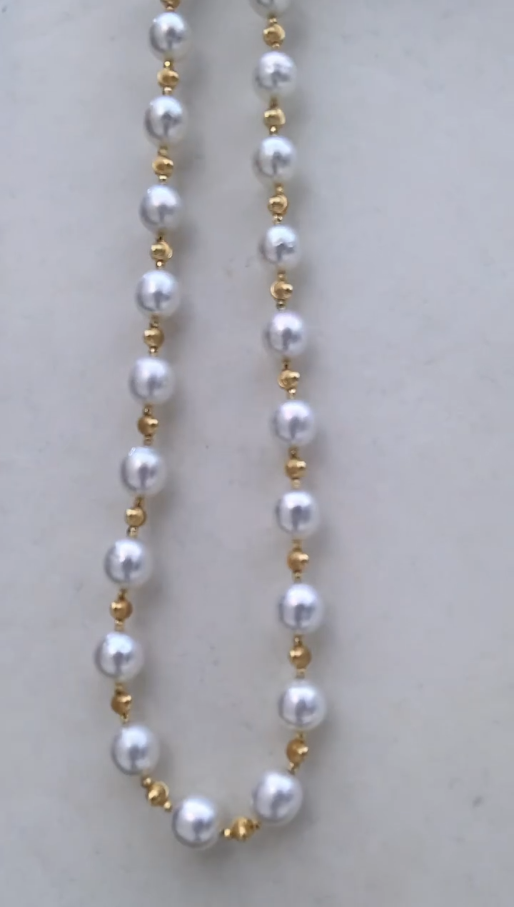 【闪购商品】海水珍珠项链18K金镶嵌215 8-10mm