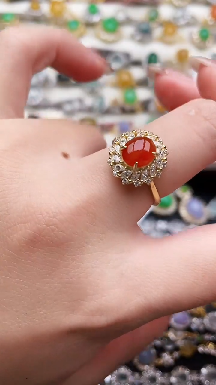 银S925镶嵌戒指翡翠160