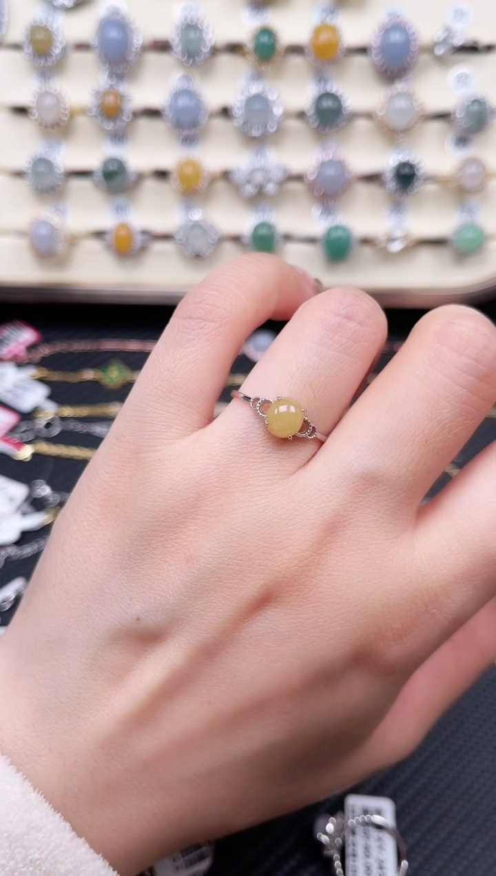 【闪购商品】翡翠戒指银S925镶嵌戒指