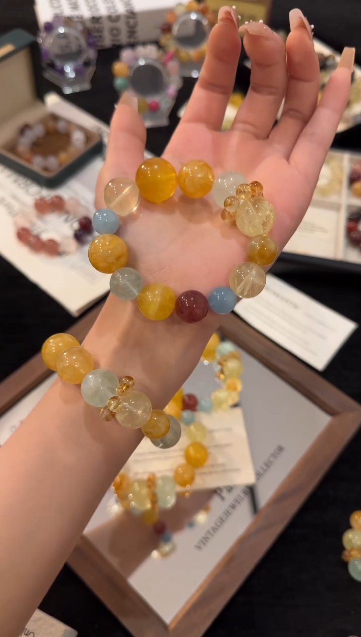 未镶嵌手链水晶多宝x3163