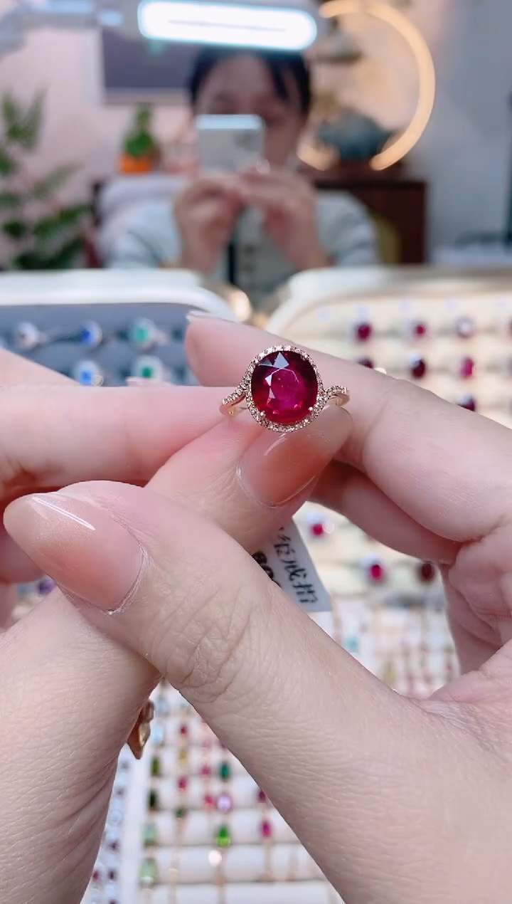 【闪购商品】碧玺18K金戒指18K金镶嵌1