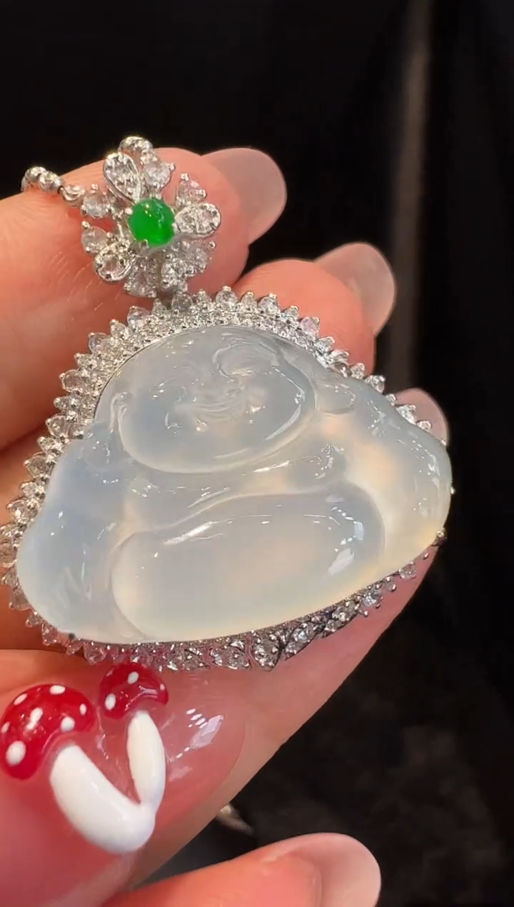 翡翠18K金镶嵌吊坠(不含链)吊坠