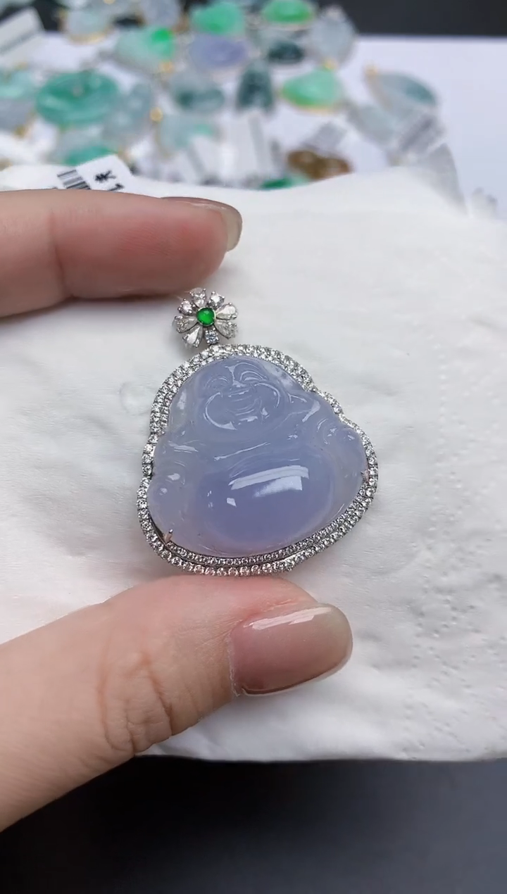 【闪购商品】翡翠颈饰18K金镶嵌天然缅甸翡翠A货