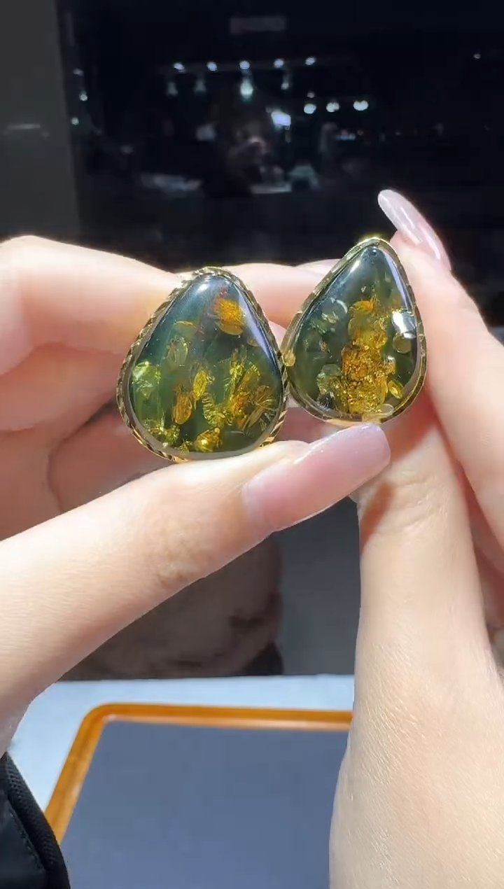 【闪购商品】绿珀戒指未镶嵌多样性发一件 433