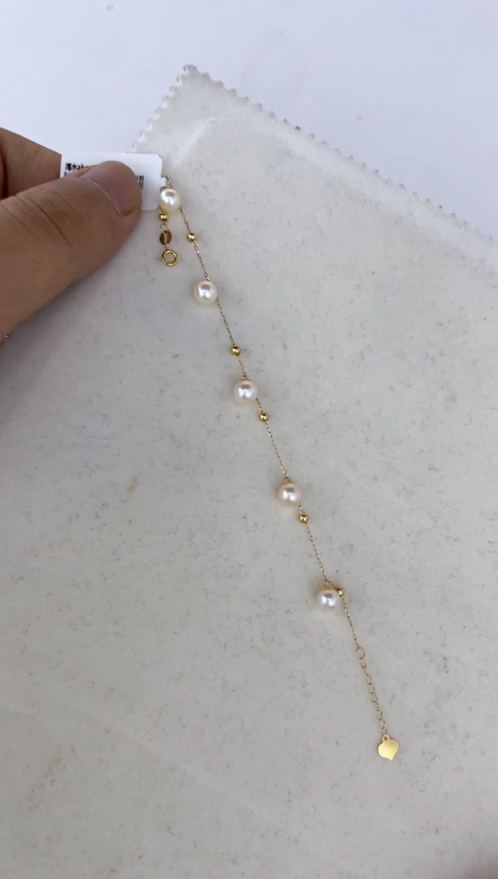 海水珍珠18K金镶嵌手绳手链