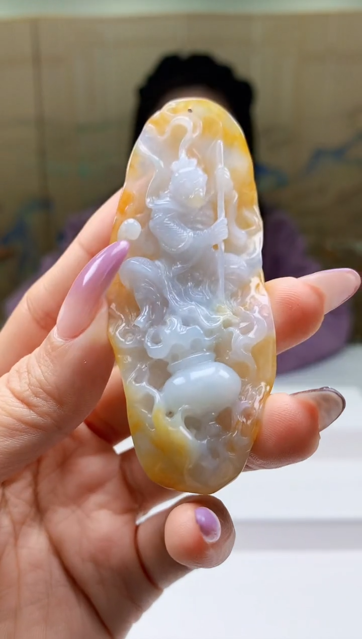 【闪购商品】定制翡翠未镶嵌5156ty-毛货挂件176