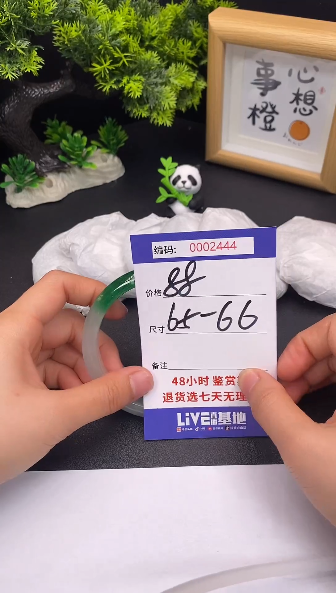 未镶嵌手镯翡翠0002444