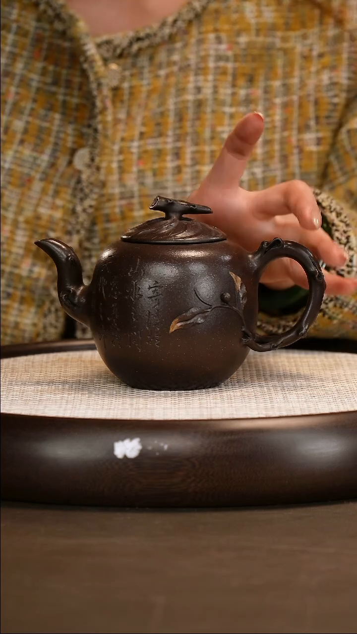 茶壶紫砂【ZXH】可心粗砂老紫泥 木瓜套组 480cc