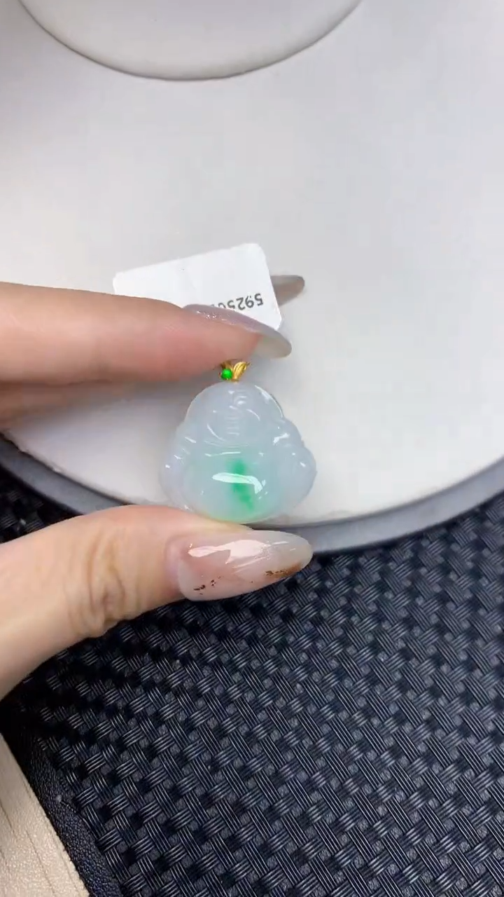 颈饰18K金镶嵌翡翠天然缅甸翡翠a货百元以上9元证书费自理