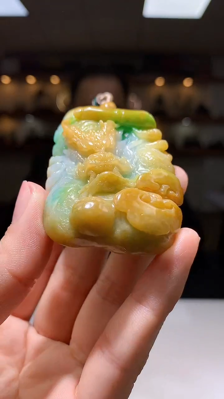 定制翡翠未镶嵌1087hm-毛货挂件44