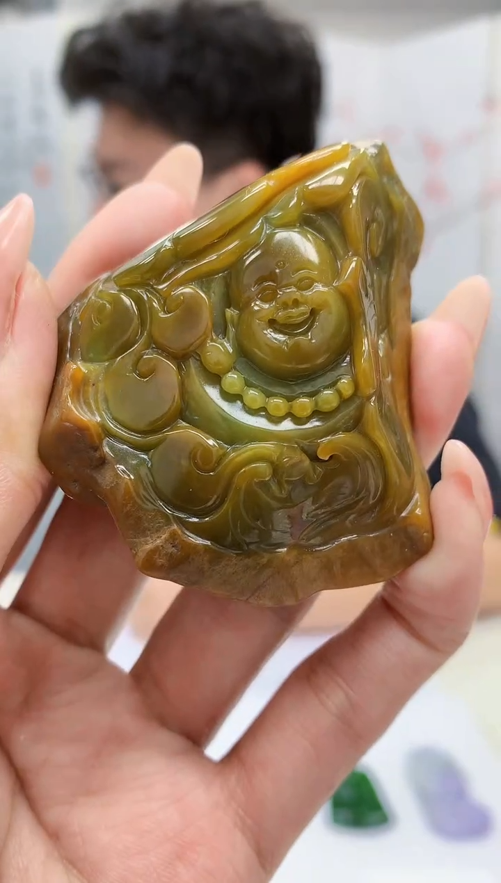 【闪购商品】定制翡翠未镶嵌4688MM-毛货挂件58