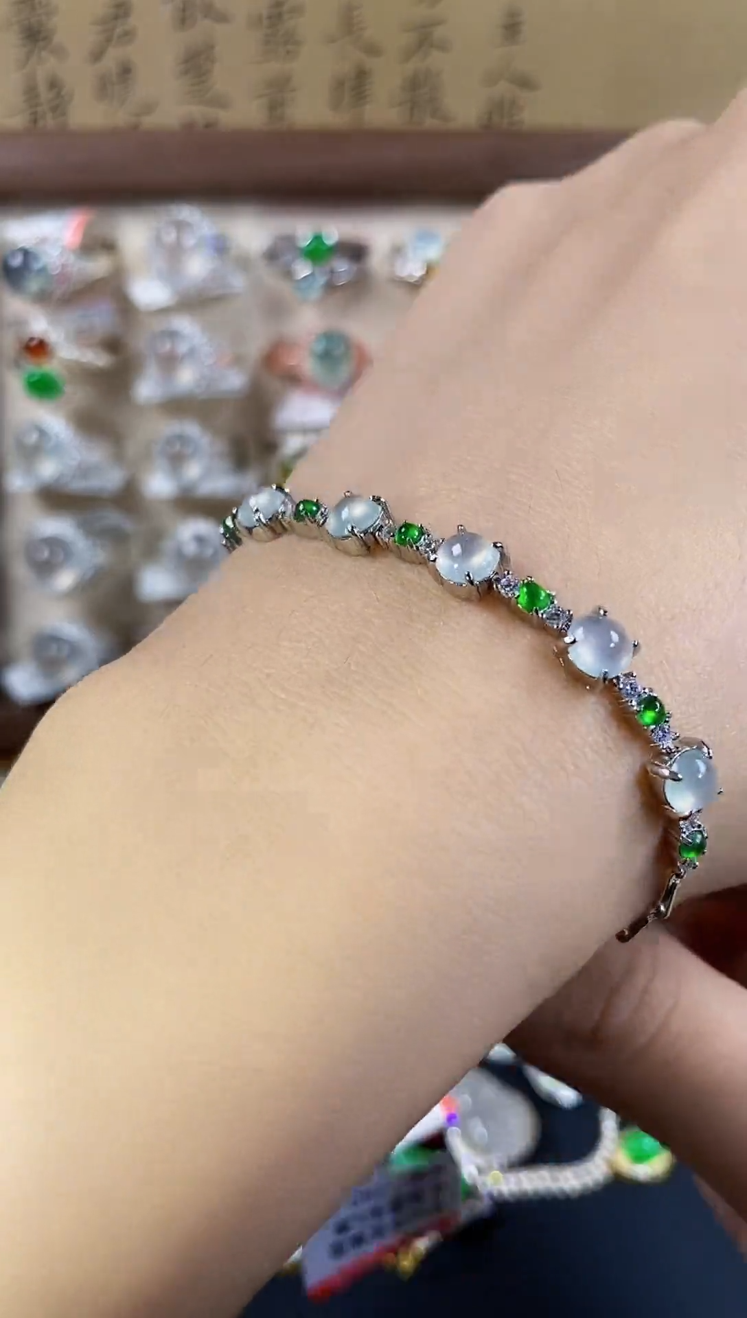 银S925镶嵌戒指翡翠天然A货翡翠141