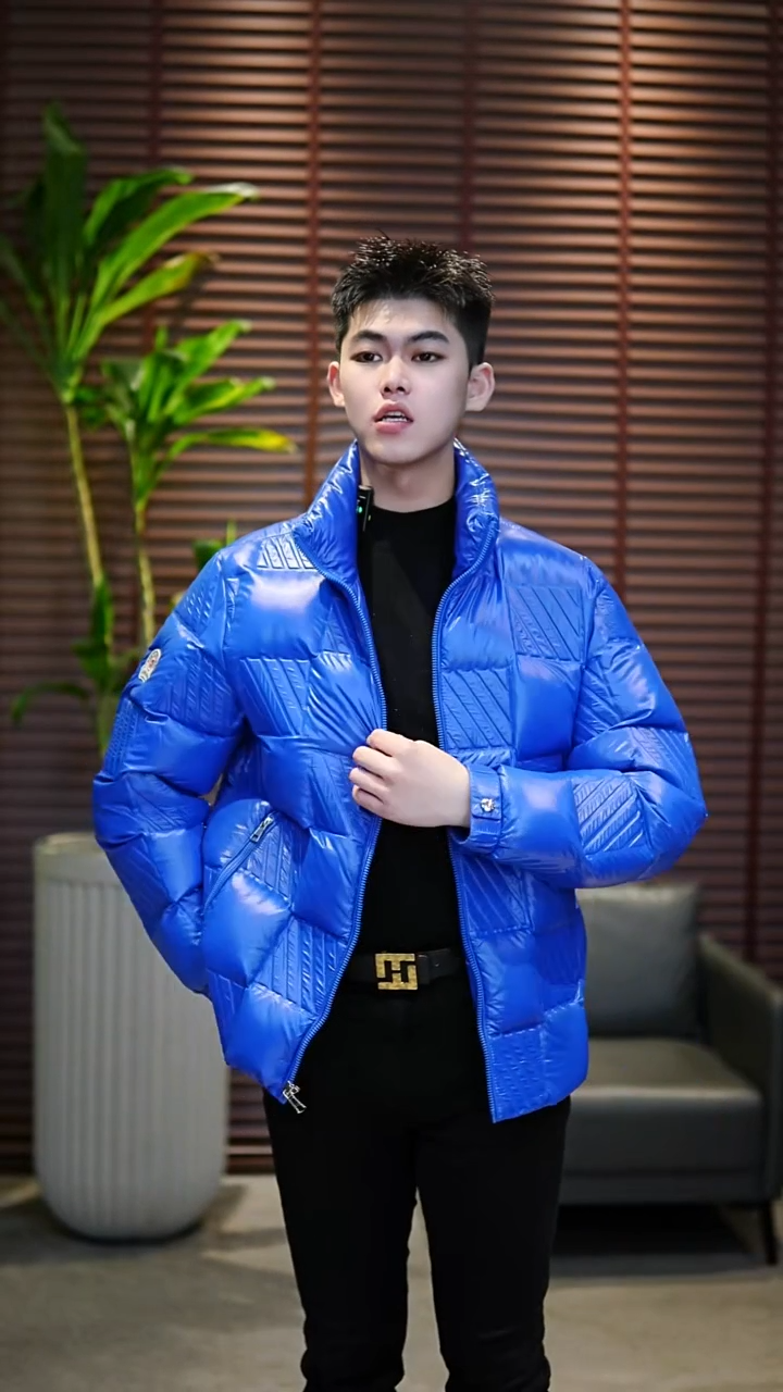 50码（125-140斤）男士俄罗斯方块羽绒服