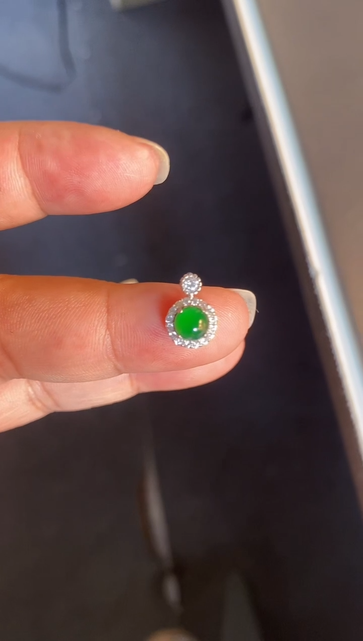 吊坠(不含链)银S925镶嵌翡翠1