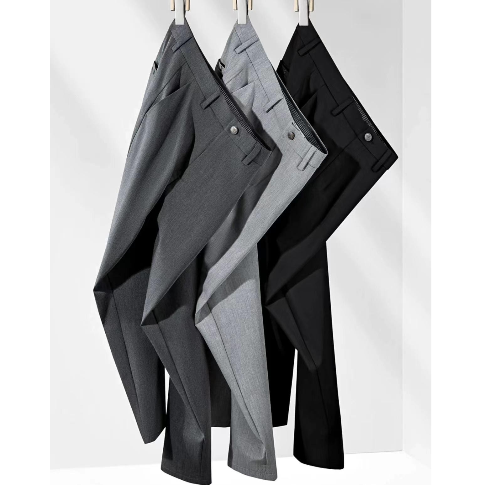 H101-300孤品男士春秋垂感直筒休闲裤子男韩版商务百搭裤子