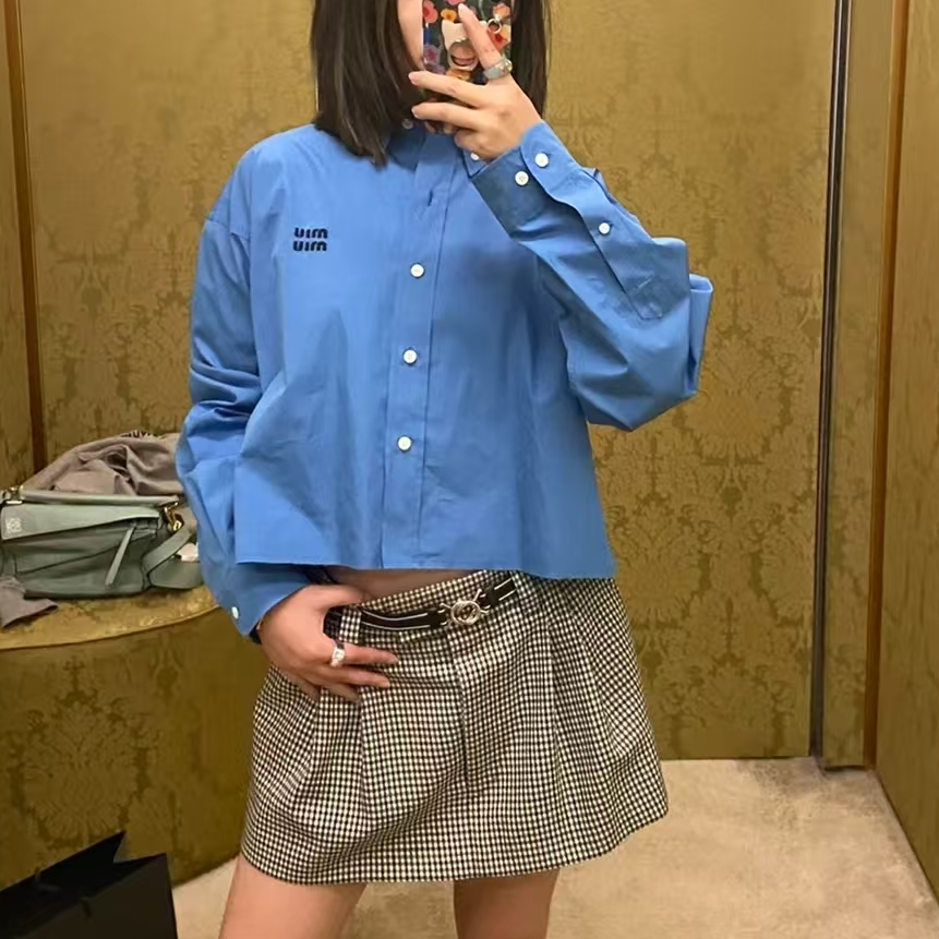 99新 MIU MIU/缪缪 A9822 miumiu 蓝色衬衫 99新 40码 肩宽46