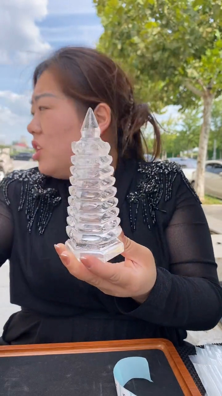 未镶嵌珠宝半成品水晶白水晶文昌塔D183
