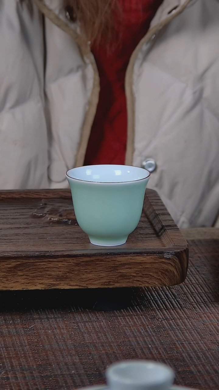 【闪购商品】折葵非器手工手绘绿紫金口杯