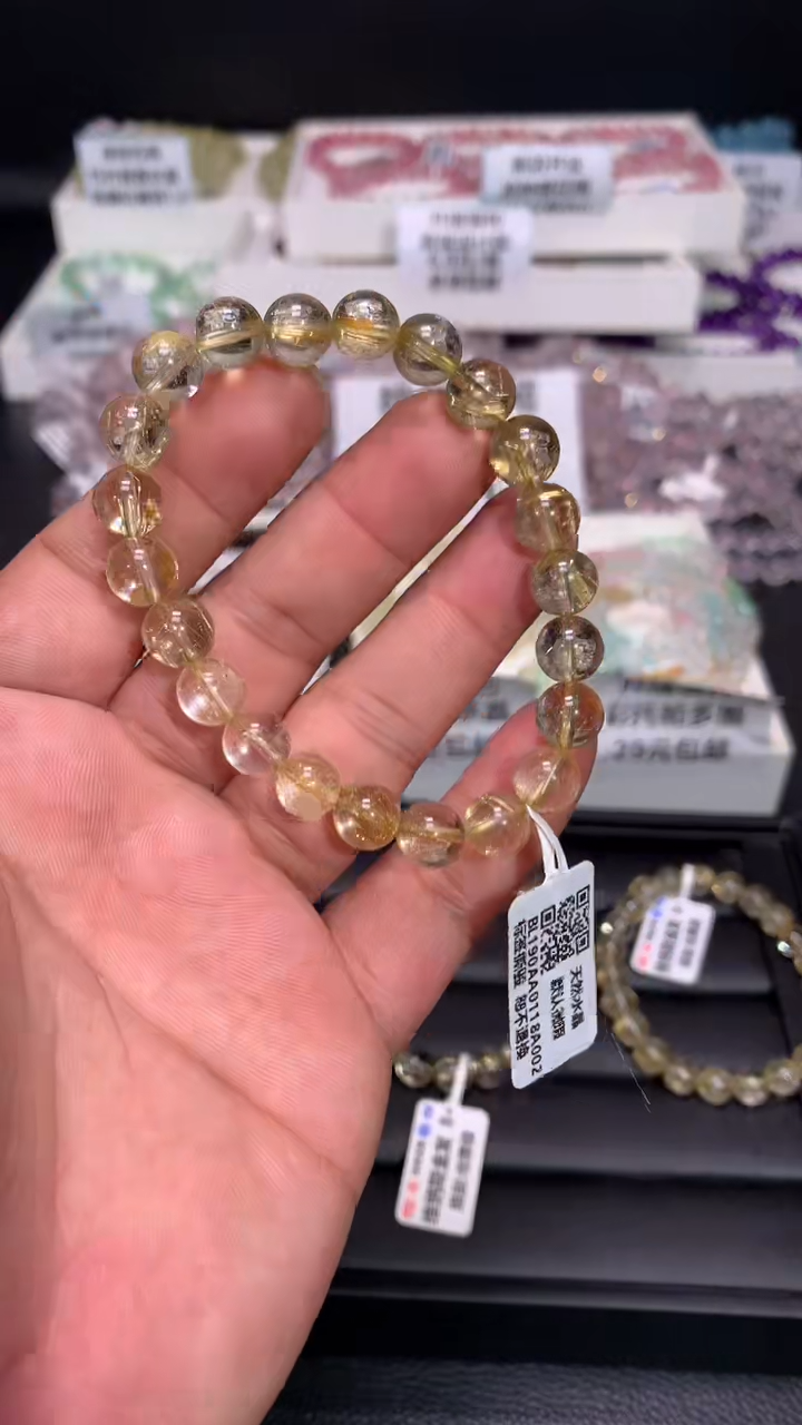 【闪购商品】发晶手链未镶嵌042收藏级金发8+