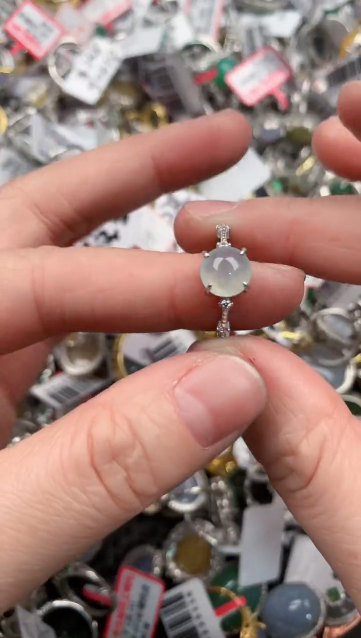 银S925镶嵌戒指翡翠999                 7