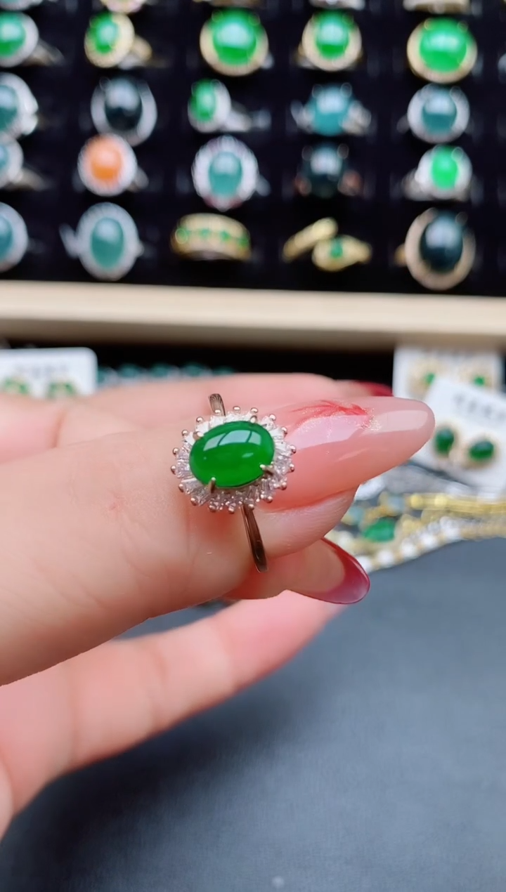 【闪购商品】翡翠戒指银S925镶嵌5085050