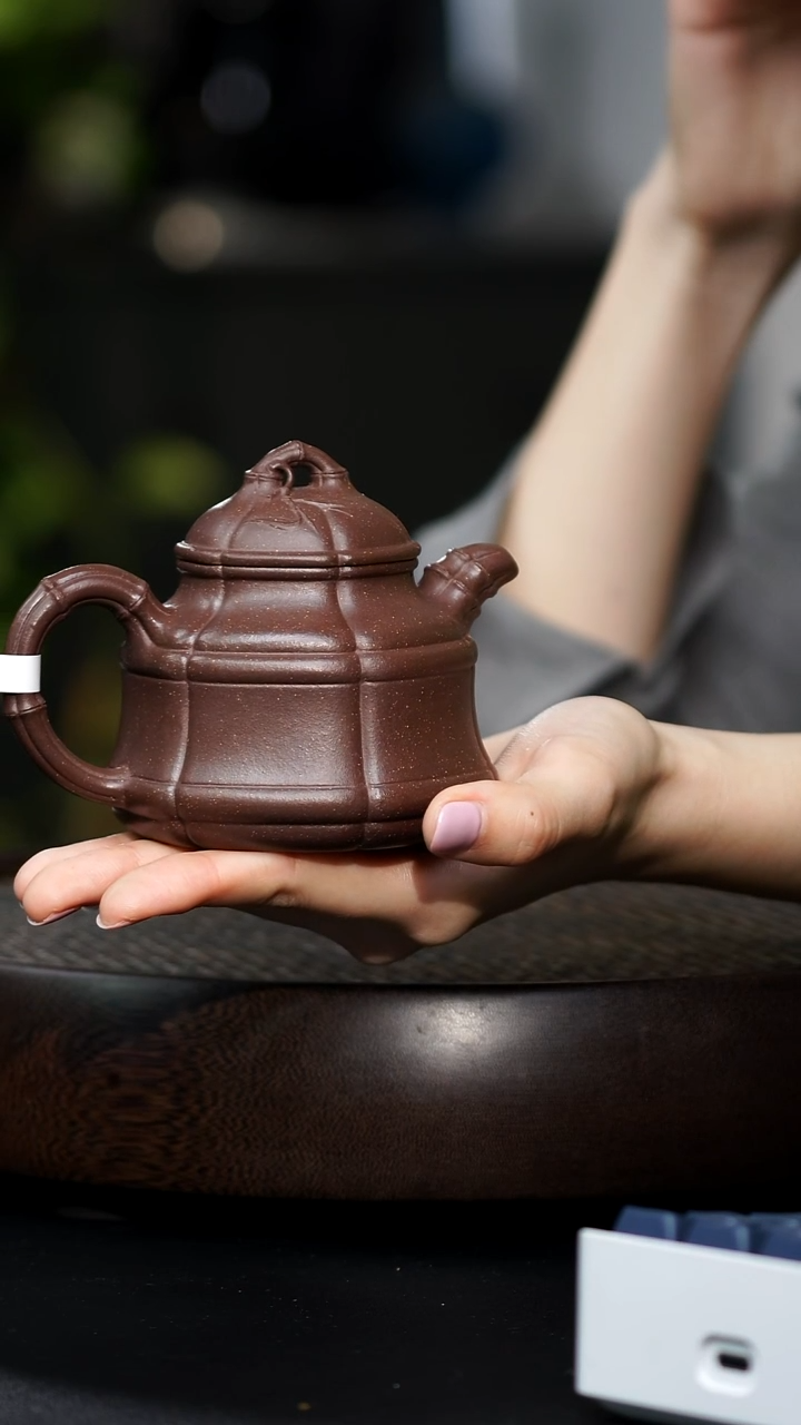 锋*JCY-0403六方隐角竹鼎-紫泥-210cc