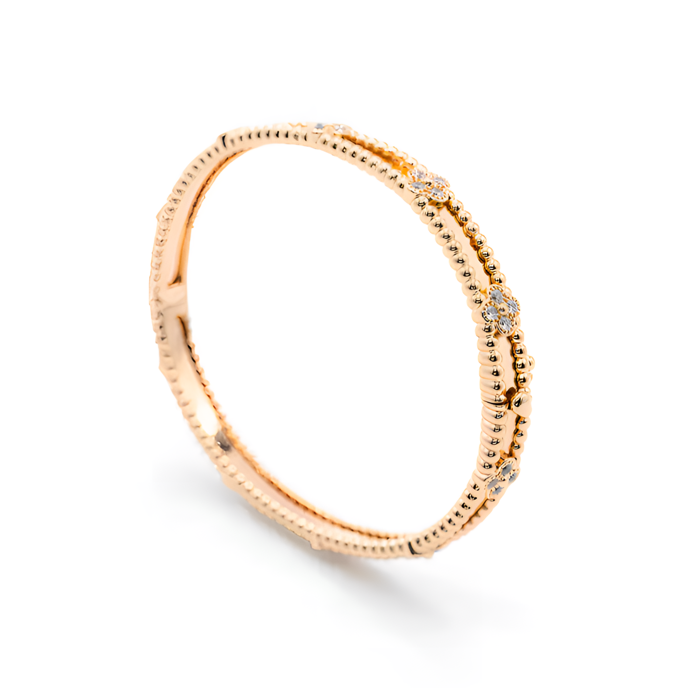 合金合成锆石手镯 【万花筒Z】法式复古气质轻奢时尚百搭花花手镯