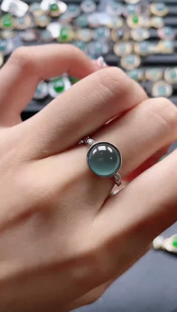 【闪购商品】翡翠戒指银S925镶嵌51511