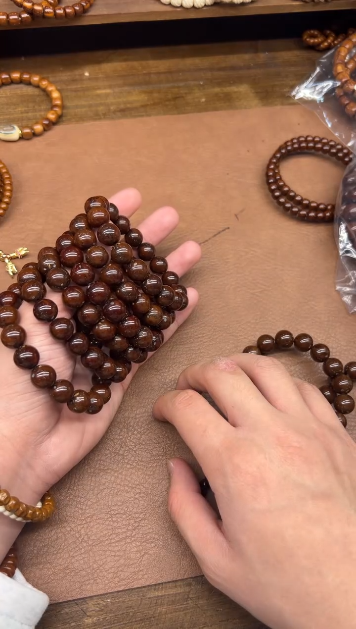 手串紫金鼠咖皮卡12半实心光珠 手串