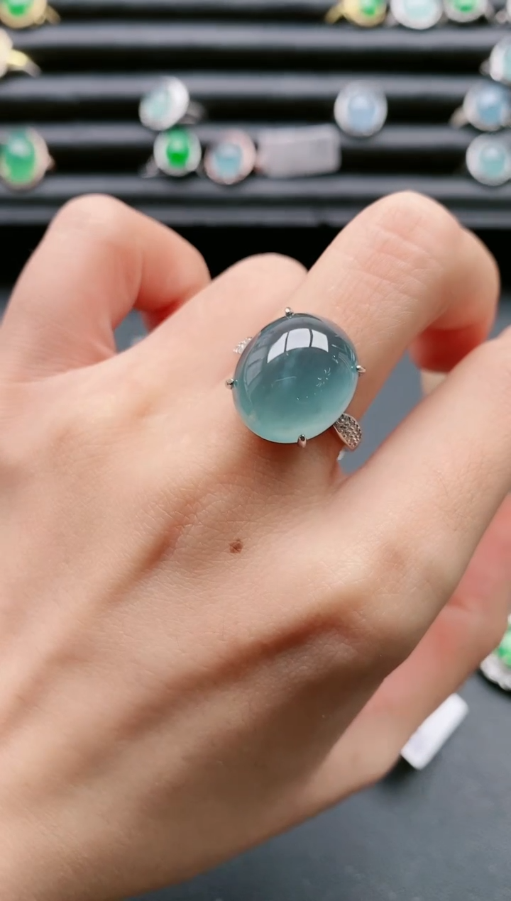 【闪购商品】翡翠戒指银S925镶嵌111111