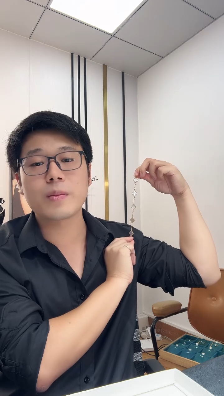 手链贝壳（贝母）18K金镶嵌白色k黄，小号五花手链GHJ