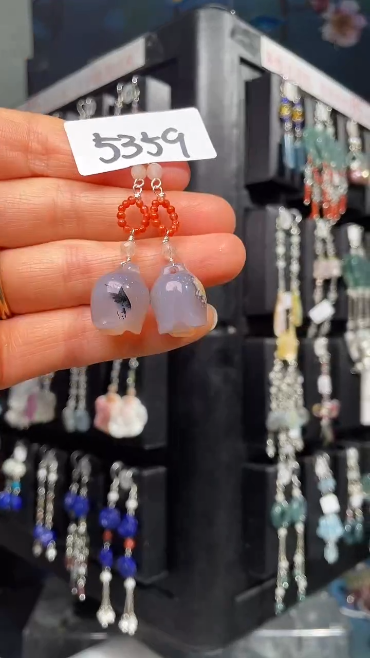 未镶嵌耳饰玛瑙/玉髓喜欢拍微瑕