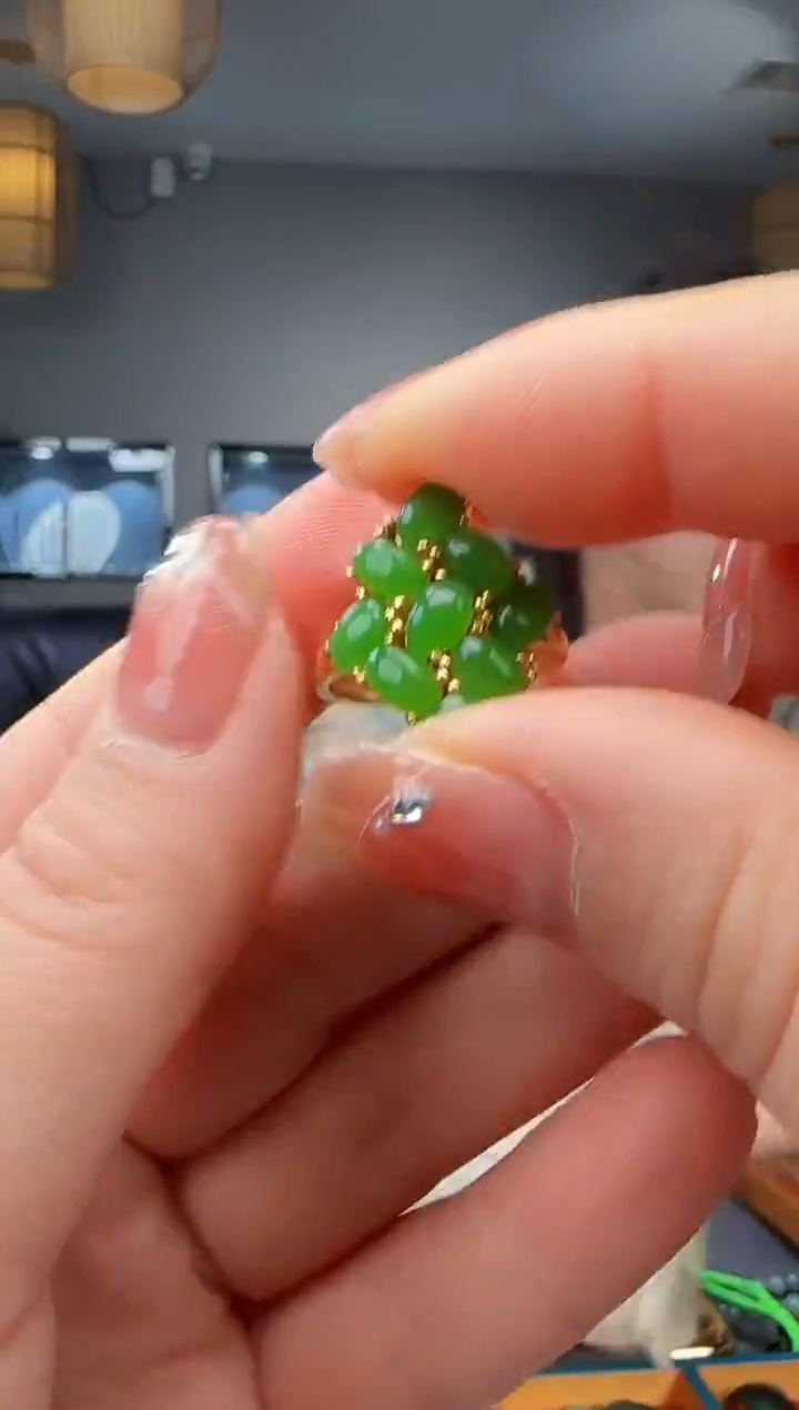 银S925镶嵌戒指和田玉1