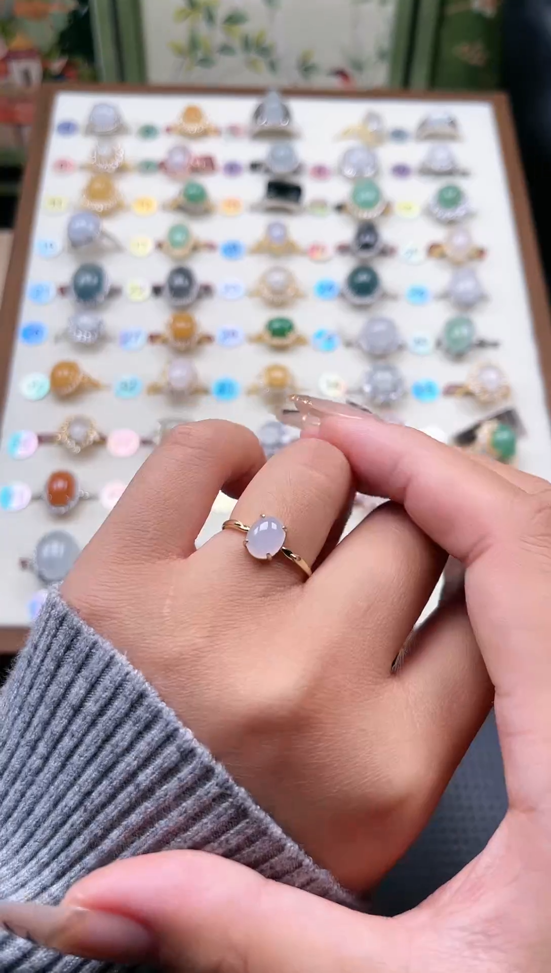 【闪购商品】翡翠戒指银S925镶嵌天然A货翡翠戒指