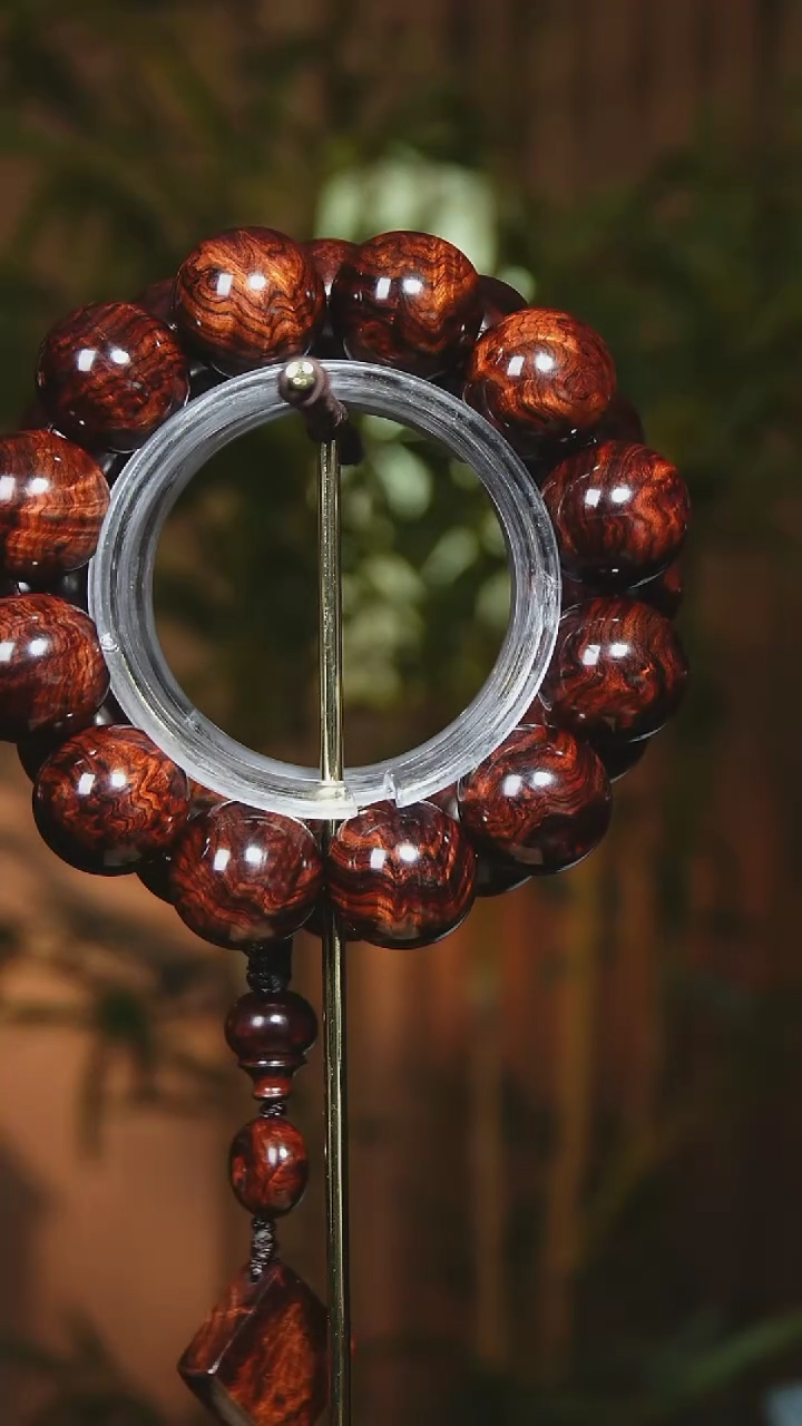 【闪购商品】黄花梨/降香黄檀手串/手链海南黄花梨2.0cm水波