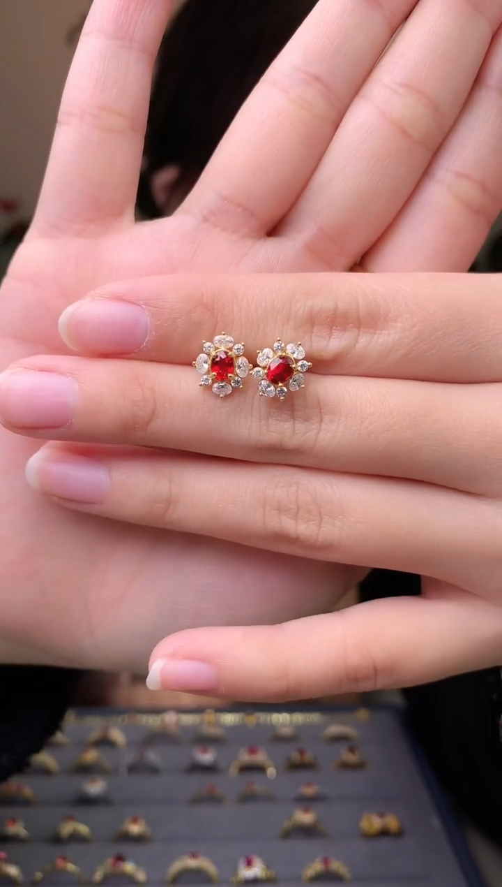 【闪购商品】蓝宝石耳饰银S925镶嵌耳饰