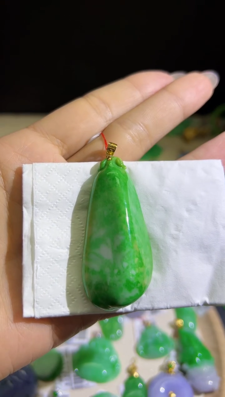 【闪购商品】翡翠颈饰18K金镶嵌Q缅料A货翡翠/支持复检/一件