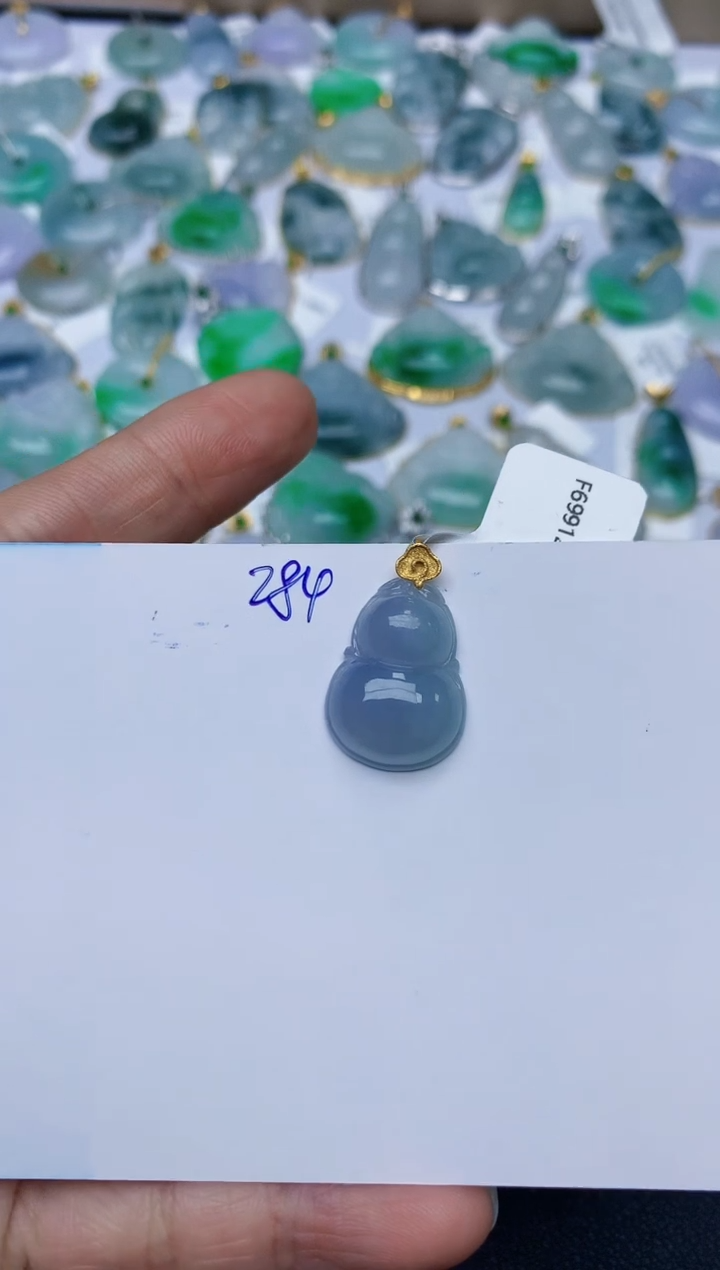 【闪购商品】翡翠颈饰18K金镶嵌天然翡翠A货    