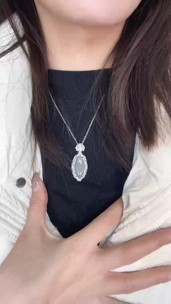 【闪购商品】翡翠颈饰合金水滴吊坠