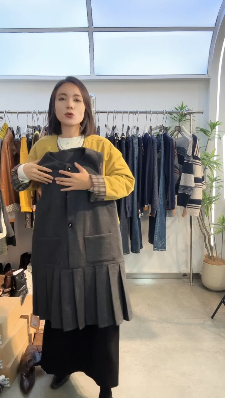 毛呢马甲裙-1618
