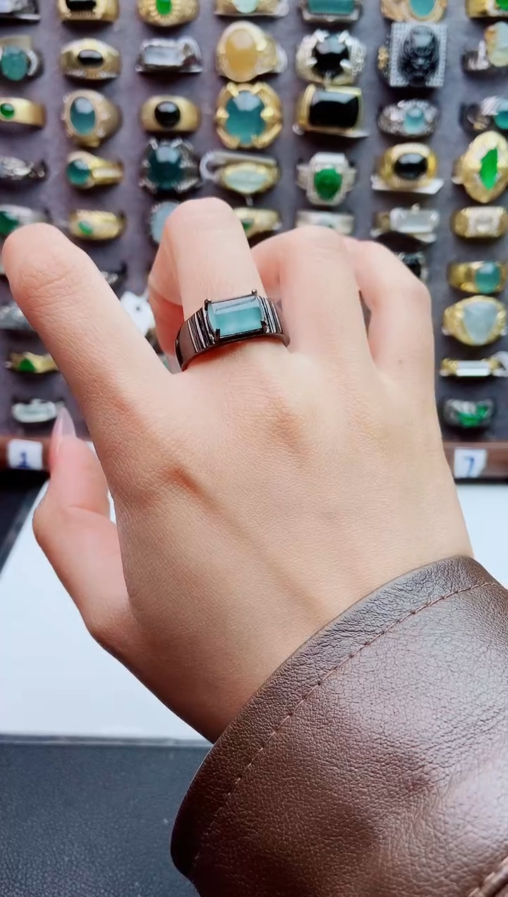 未镶嵌戒指翡翠天然翡翠男戒