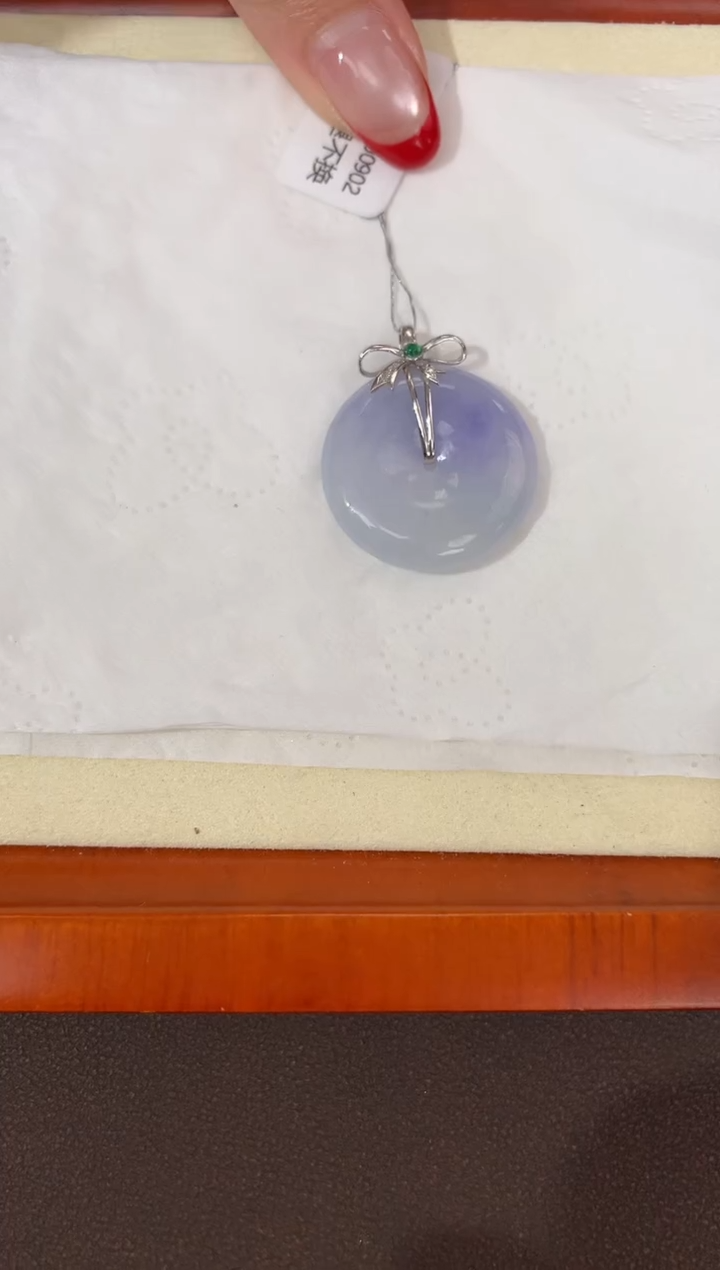 【闪购商品】翡翠颈饰18K金镶嵌天然缅甸a货翡翠