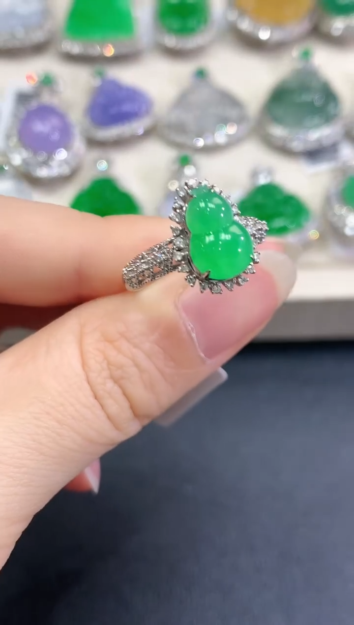 【闪购商品】翡翠戒指18K金镶嵌n5   多样性一件发货