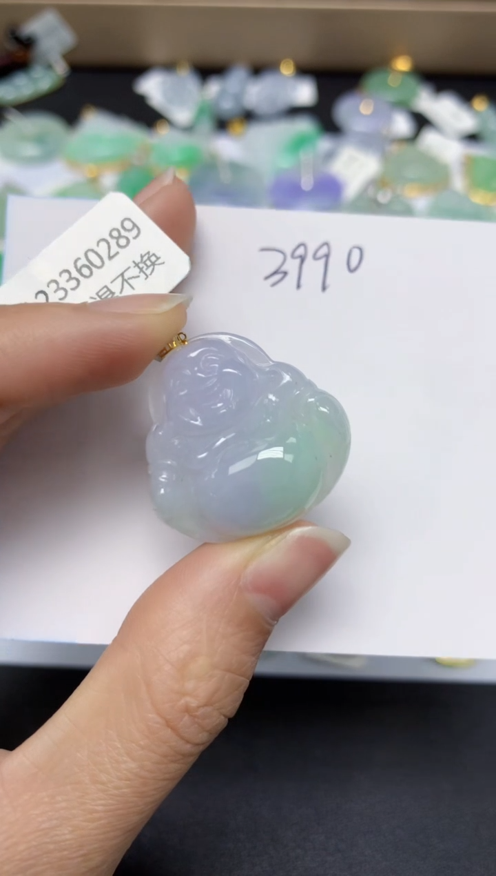 【闪购商品】翡翠颈饰18K金镶嵌 天然翡翠A货