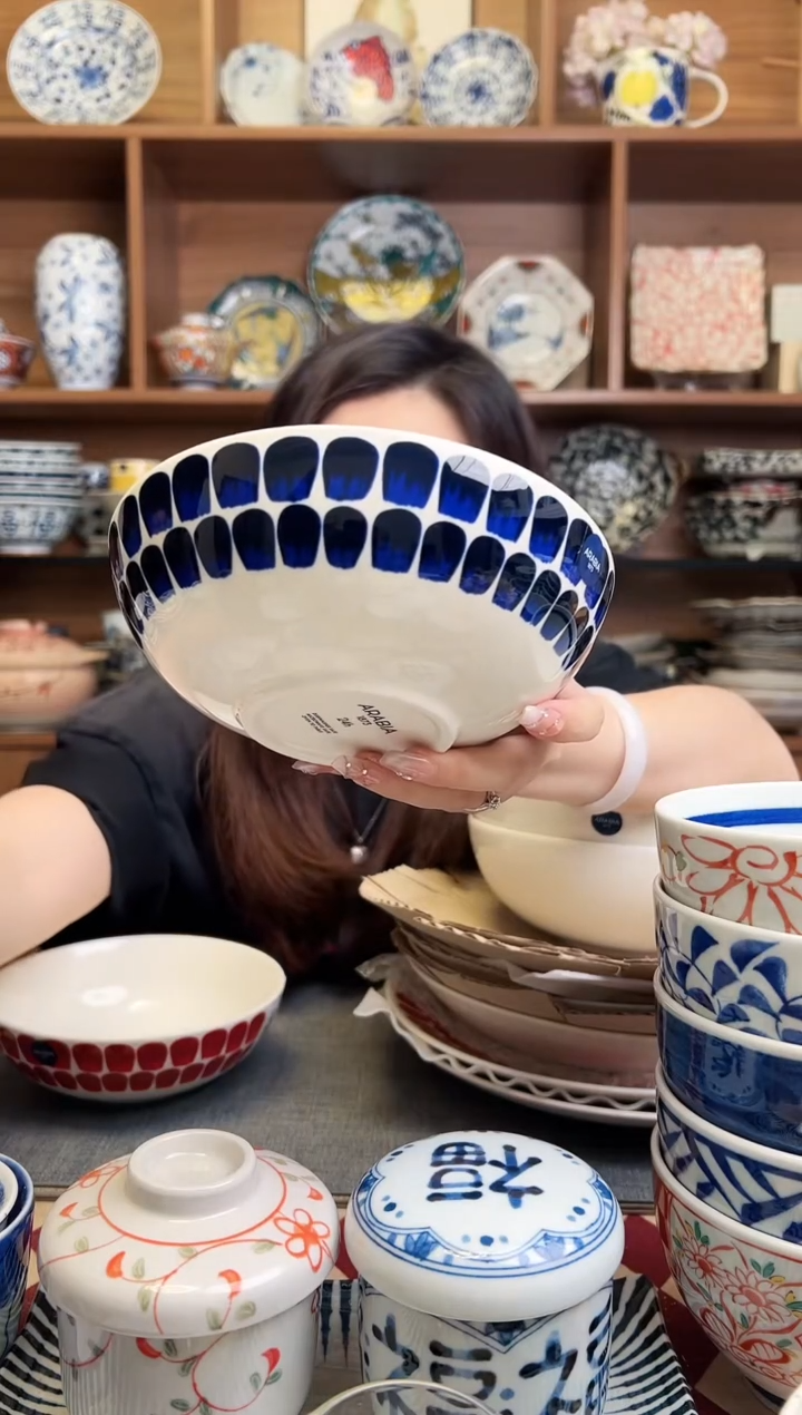 瓷片24小时复古蓝  16cm钵碗