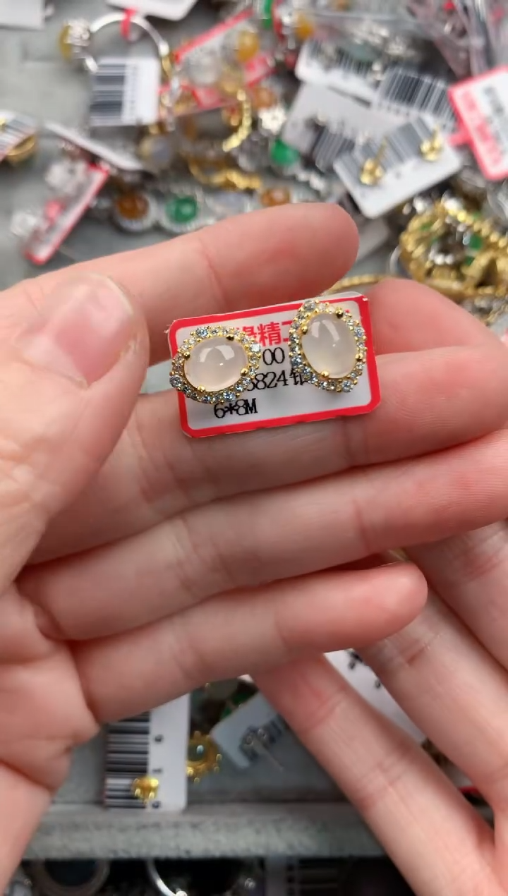 银S925镶嵌戒指翡翠666----5