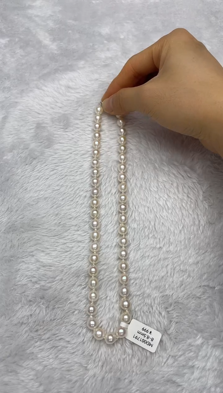 项链银S925镶嵌海水珍珠AK8-8.5mm