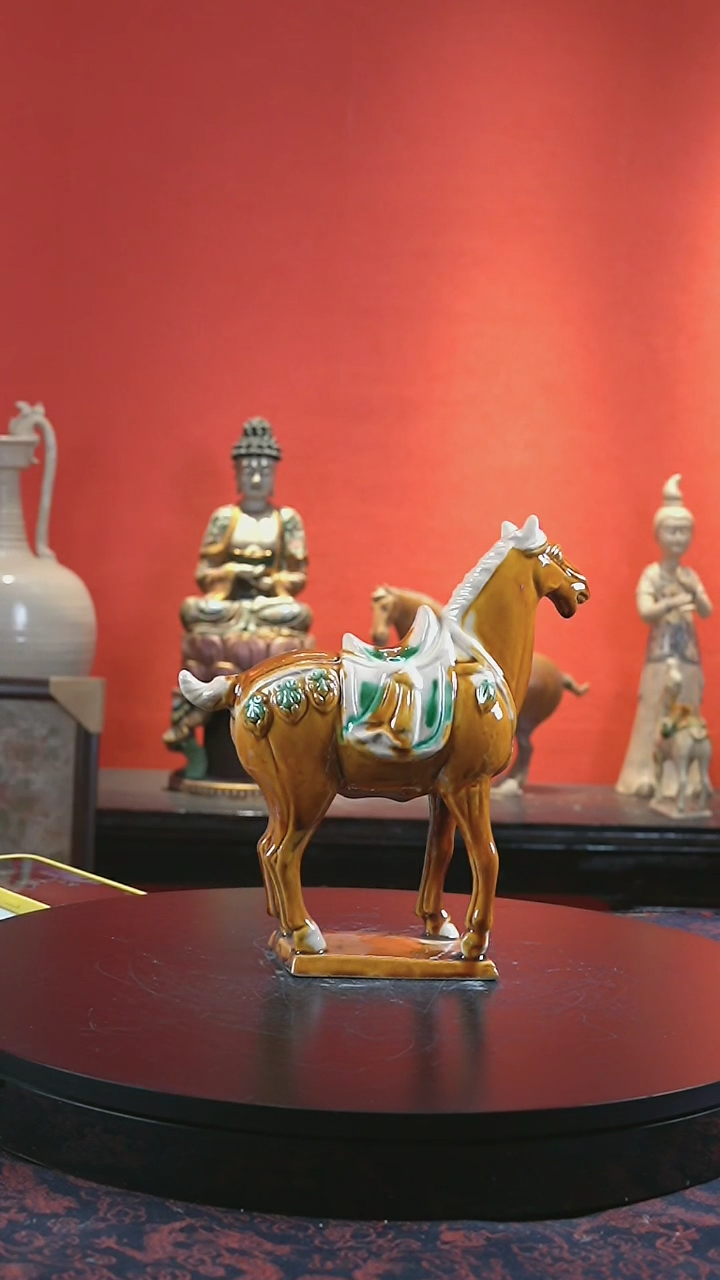 【闪购商品】陶瓷洛阳唐三彩 中国马 21*21