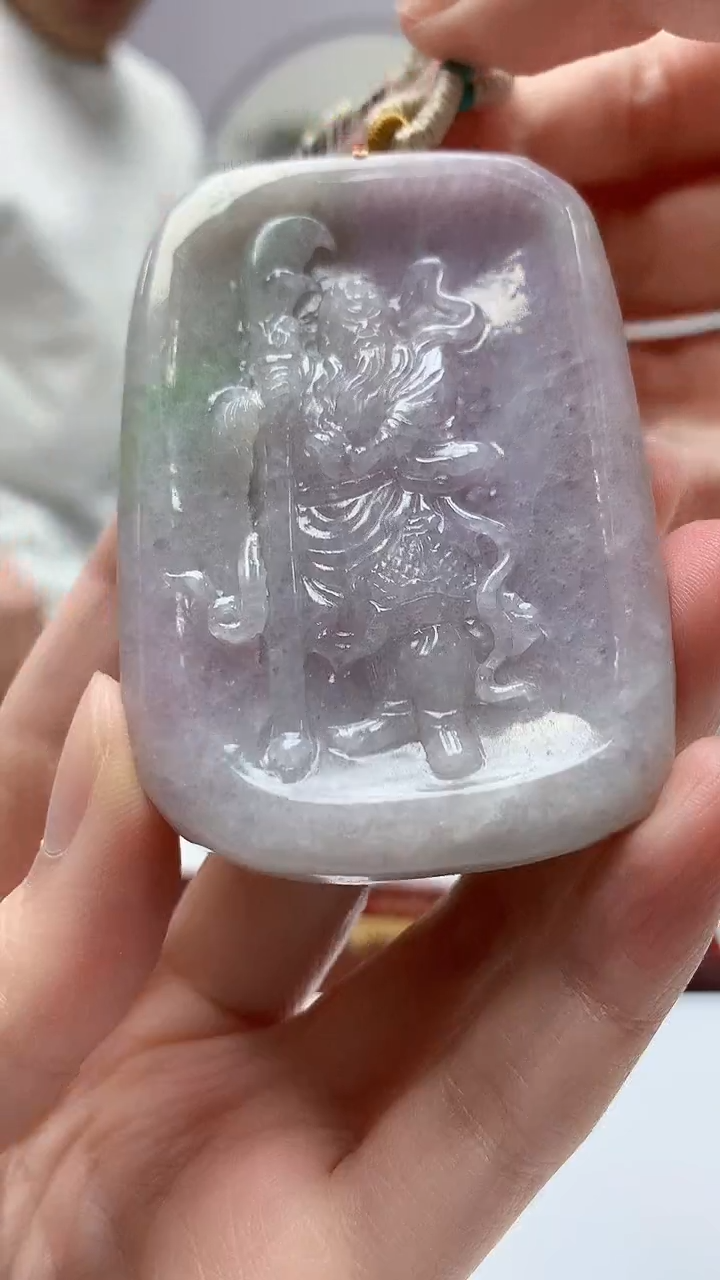 【闪购商品】定制翡翠未镶嵌4812zm-毛货挂件102关公