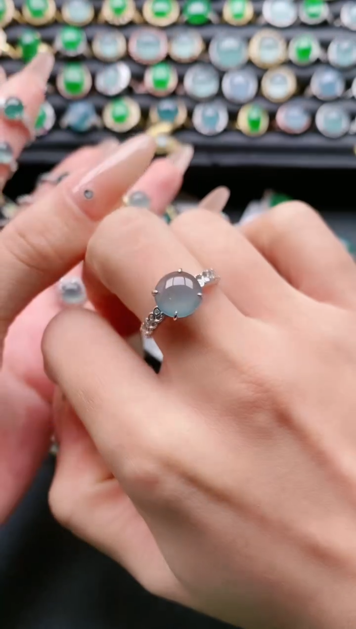 【闪购商品】翡翠戒指银S925镶嵌111111